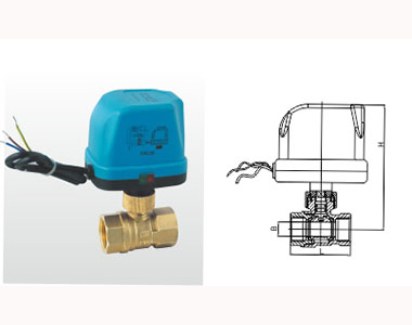 埃美柯黃銅電動球閥結(jié)構(gòu)圖